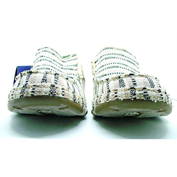 Womens Tony Lama Boots Canvas 3R Casual Slip On Shoes Tan Black Stripes 11B NWT - Picture 4 of 12